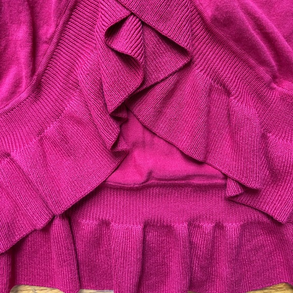 NWOT Style & Co Red Ruffle Long Cardigan Sweater L - Picture 2 of 3